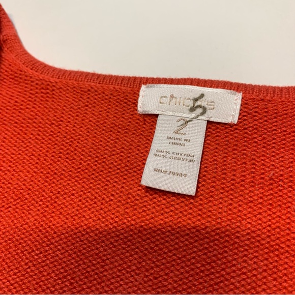 Chicos Crochet Knit Open Cardigan Sweater Size 2 Large Boho Festival Layering - Picture 4 of 7